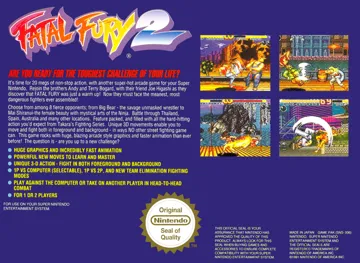 Fatal Fury 2 (Europe) box cover back